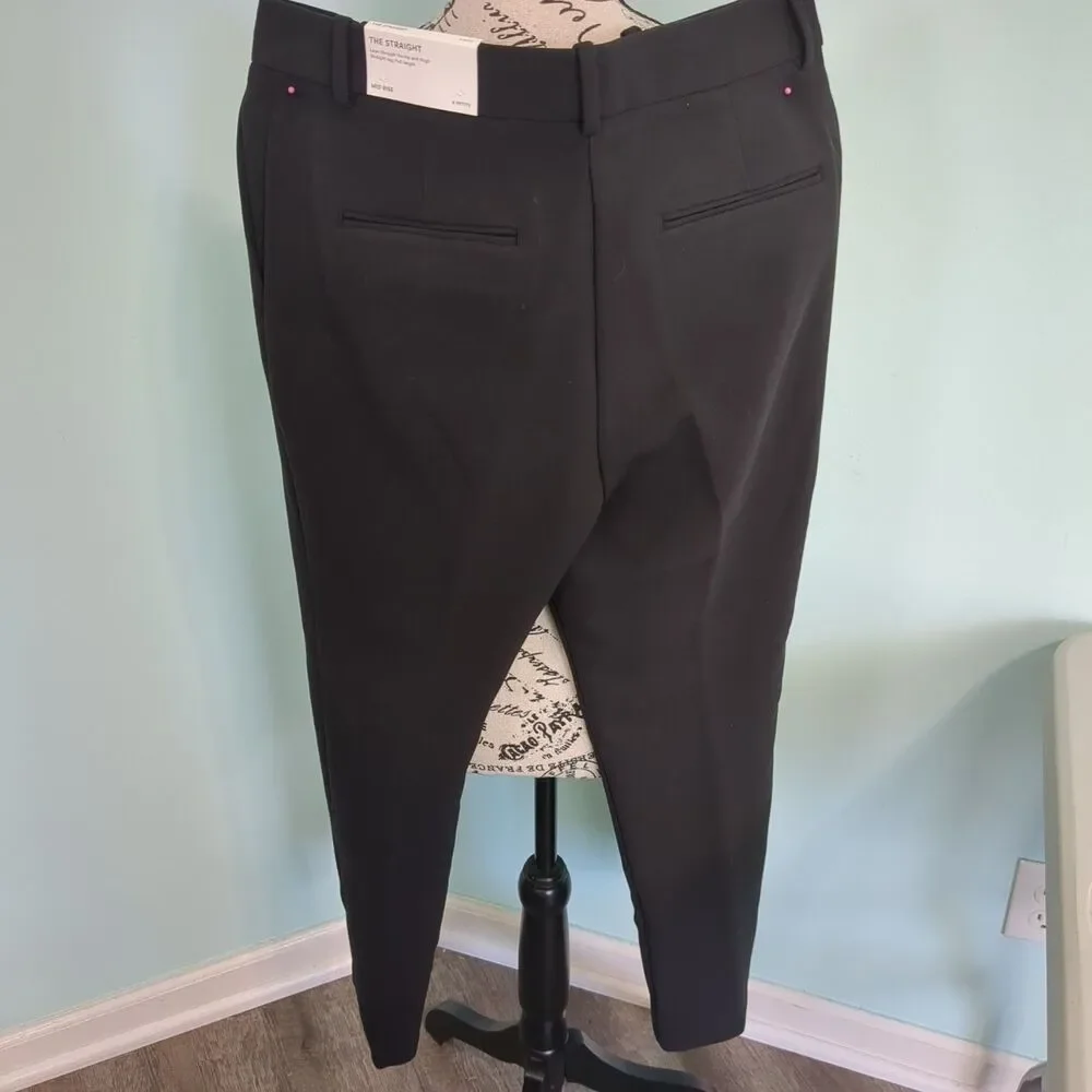 Ann Taylor The Straight Leg Dress Pants black Mid Rise NWT 8p petite